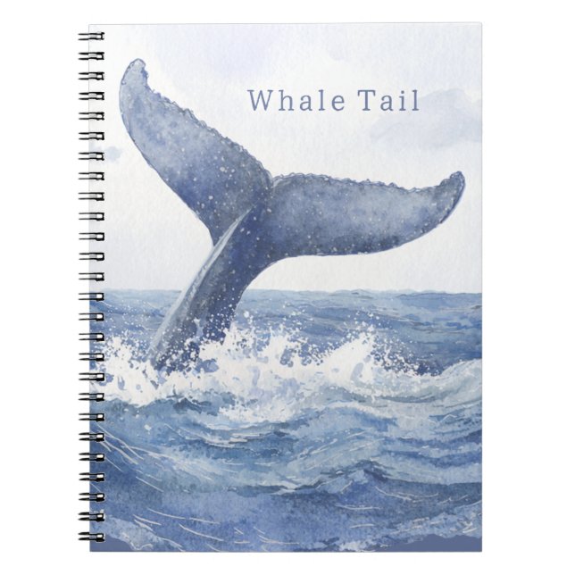 Blue Ocean Whale Tail Notebook (Front)