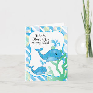 Blue Ocean Whales Thank You Card