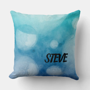 Blue Ocean with Bubbles Throw Pillow