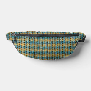 Blue & Ochre Abstract Pattern Design 1315 Bum Bags