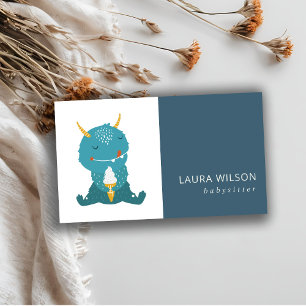 BLUE OCHRE CUTE SANDI LITTLE MOSTER ICECREAM NANNY BUSINESS CARD