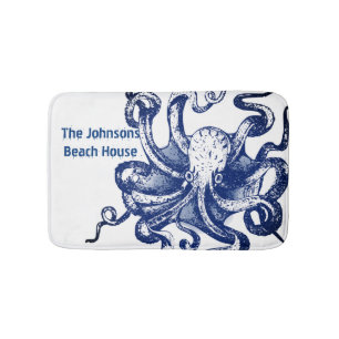Blue Octopus Bath Mat