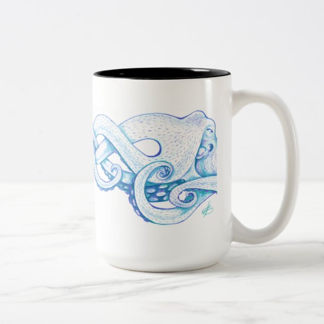 Blue Octopus Coffee Mug (Right)