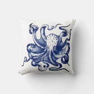 Blue Octopus Cushion