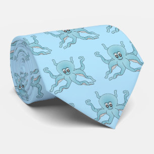 Blue Octopus Design Tie