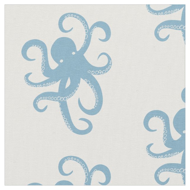 Blue Octopus Fabric (Close Up)
