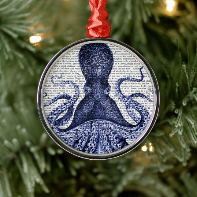 Blue Octopus Metal Tree Decoration (Tree)