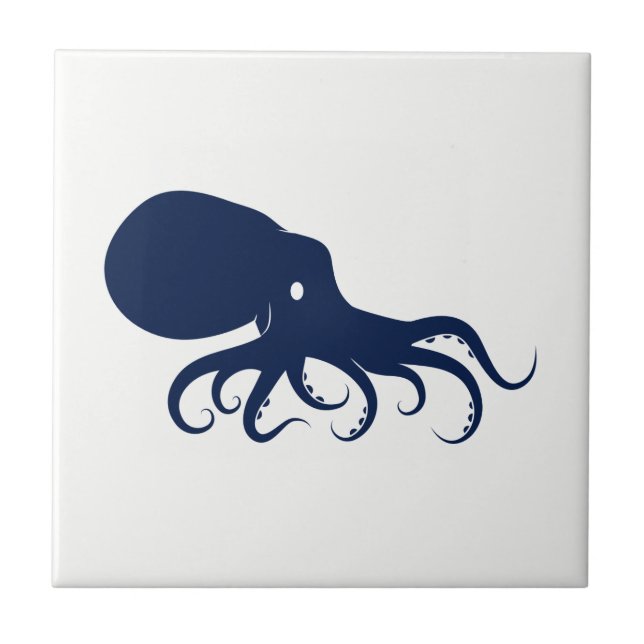 Blue Octopus – Nautical Coastal Design Tile (Front)