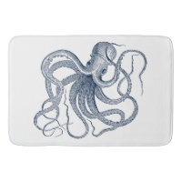 Blue octopus nautical illustration
