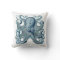 Blue Octopus on White, Nautical Throw Pillow