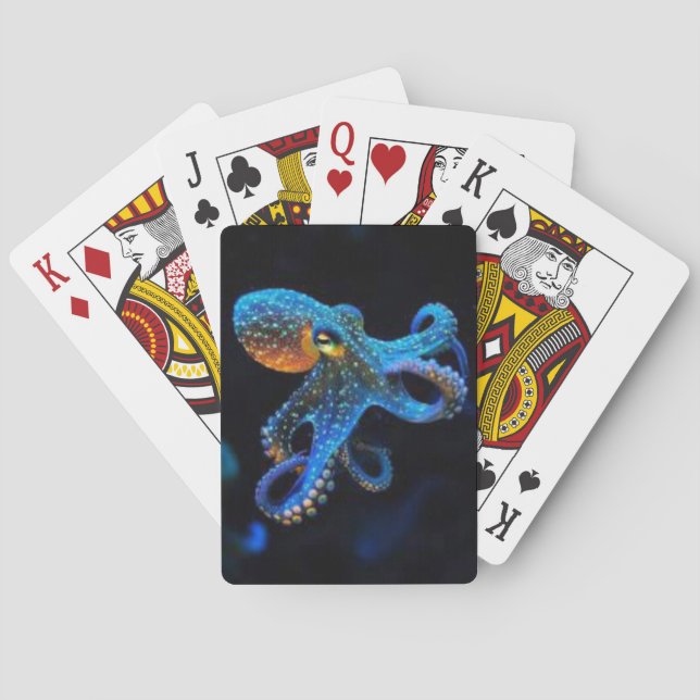Blue Octopus Playing Cards (Back)