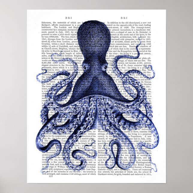 Blue Octopus Poster (Front)
