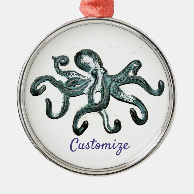 Blue Octopus Thunder_Cove  Metal Tree Decoration (Front)