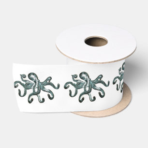 Blue Octopus Thunder_Cove Satin Ribbon
