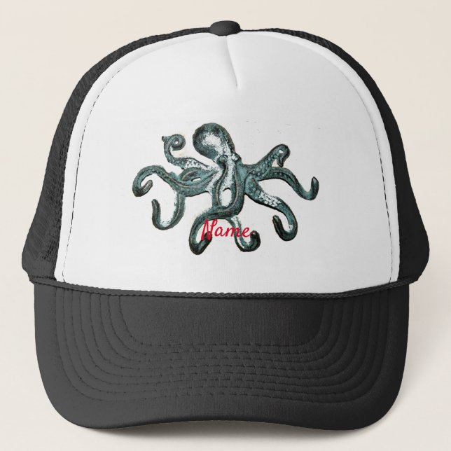 Blue Octopus Thunder_Cove  Trucker Hat (Front)