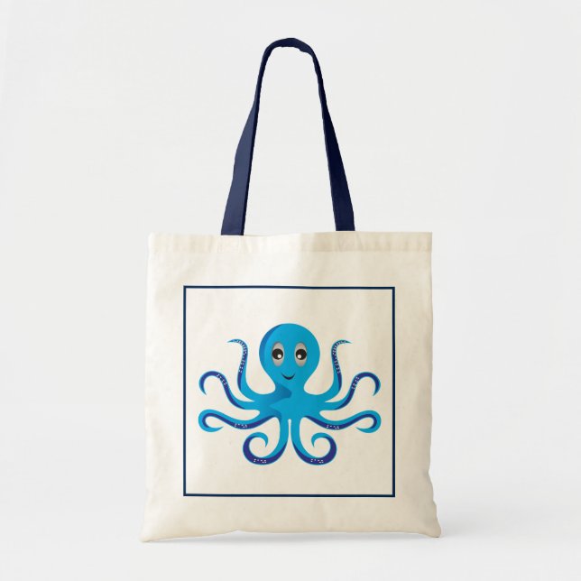Blue Octopus Tote Bag (Front)