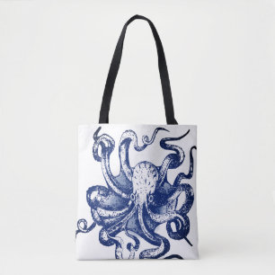 Blue Octopus Tote Bag