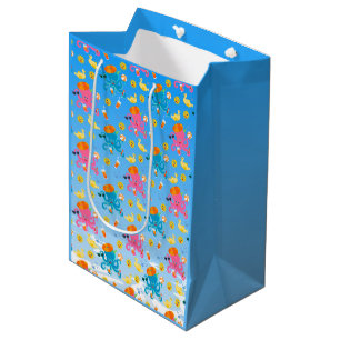 Blue Octopus Under the Sea Boy Birthday Party Medium Gift Bag