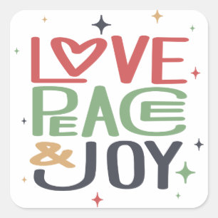 Blue of the holiday : Love, peace and joy Square Sticker