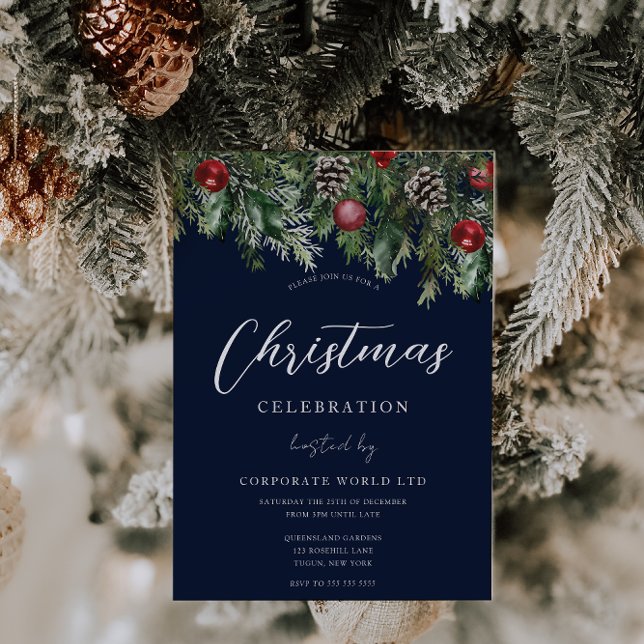 Blue Office Corporate Christmas Party  Invitation (Creator Uploaded)