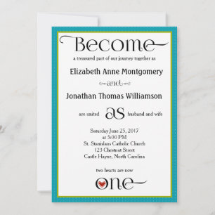 Blue Ogee Christian Wedding Invitation