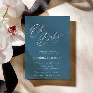 Blue Oh Baby Shower Invitation