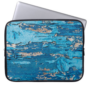 Blue old wooden background laptop sleeve