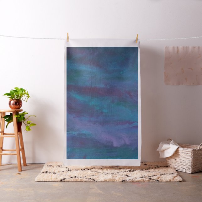 Blue-Ombre Abstract | Turquoise Teal Violet Purple Fabric (In Situ)