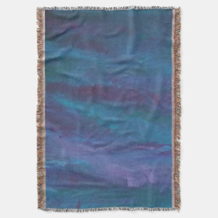 Blue-Ombre Abstract   Turquoise Teal Violet Purple Throw Blanket