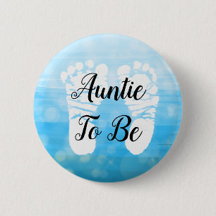 Blue Ombre Aunt to be Baby Shower Gift Button