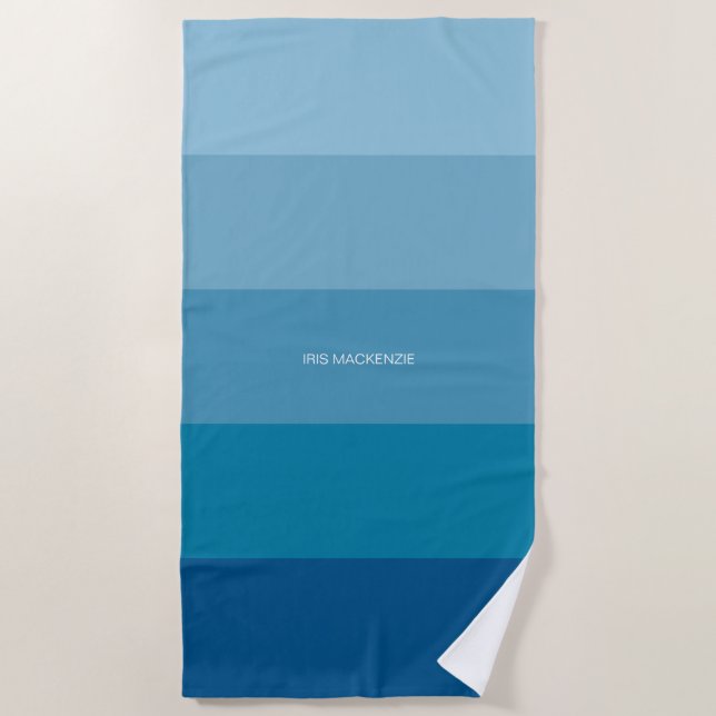 Blue Ombre Beach Towel (Front)