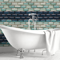 Blue Ombre Brick Tile