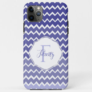 Blue Ombre Chevron Personalised iPhone Case
