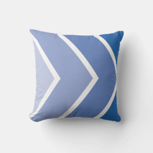 Blue Ombré Chevron Stripes Pattern Cushion
