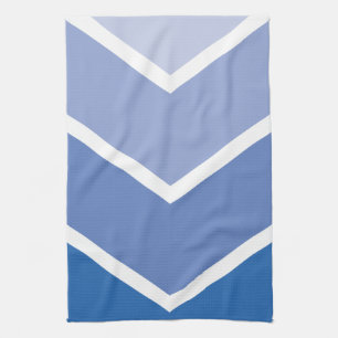 Blue Ombré Chevron Stripes Tea Towel