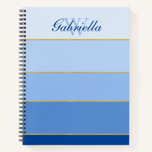 Blue Ombre Colour Block Personalised Planner Notebook