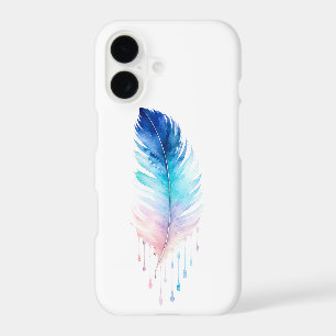 Blue Ombre Feather Watercolor