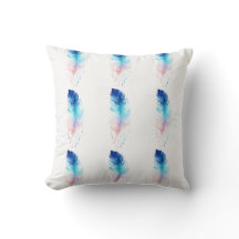 Blue Ombre Feather Watercolor