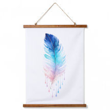Blue Ombre Feather Watercolor