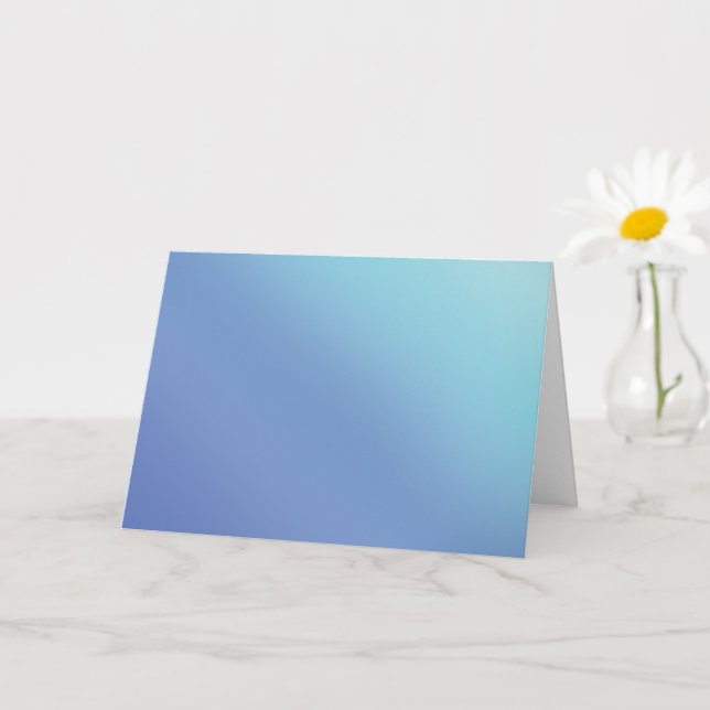 Blue Ombre Gradient Pastel Blur Abstract Design Card (Small Plant)