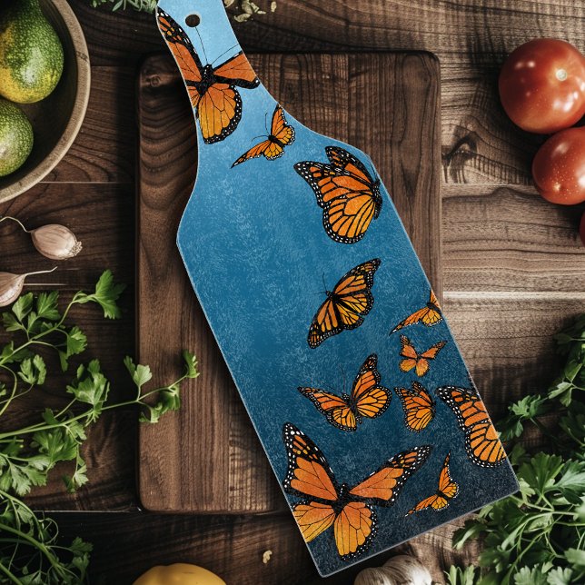 Blue Ombre Monarch Butterflies Cutting Board (Creator Uploaded)