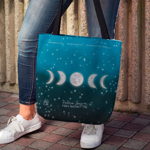 Blue ombre moons star Yoga instructor teacher Tote Bag