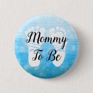 Blue Ombre Mum to be Baby Shower Gift Button