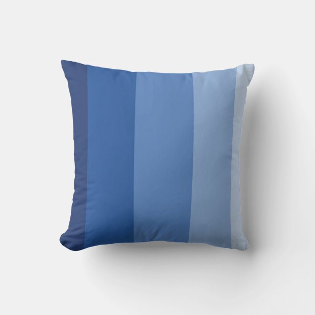 Blue Ombre Stripe Cushion (Front)