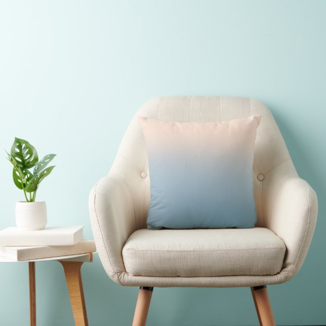 Blue Ombre Throw Blanket Gradient Cushion (Chair)