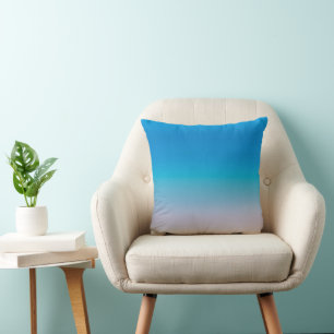Blue Ombre Throw Blanket Gradient Cushion