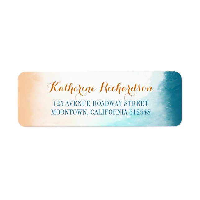 blue ombre vanilla return address labels (Front)