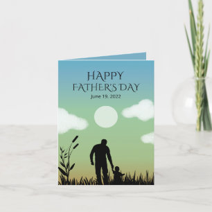 Blue Ombre Watercolor Happy Father's Day Card