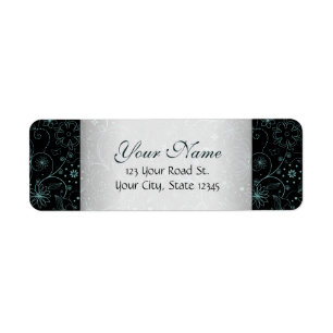 Blue on Black Floral Border