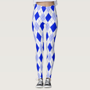 Blue On Blue Argyle Leggings
